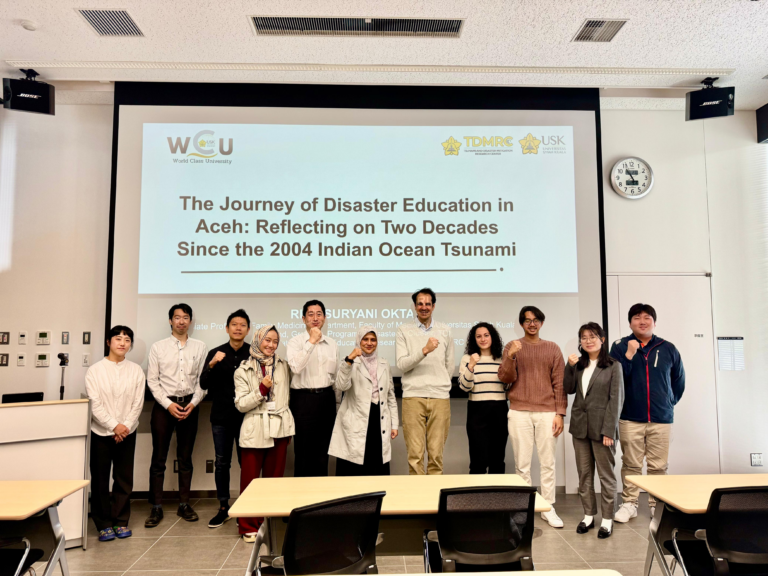 Dosen USK Beri Kuliah Tamu Terkait 20 Tahun Tsunami Aceh di Tohoku University, Jepang dalam program World Class University